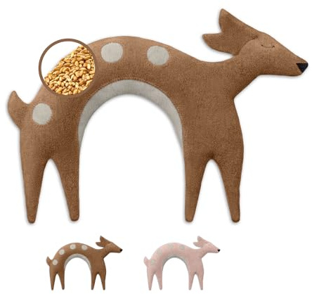 LESCHI Wheat Bag Microwavable - 100% Organic Cotton and Organic Wheat - Fawn Brown - Microwave Pillow, Unscented - Snug Grain Pillow Ideal for Tension in Back, Neck and Shoulders