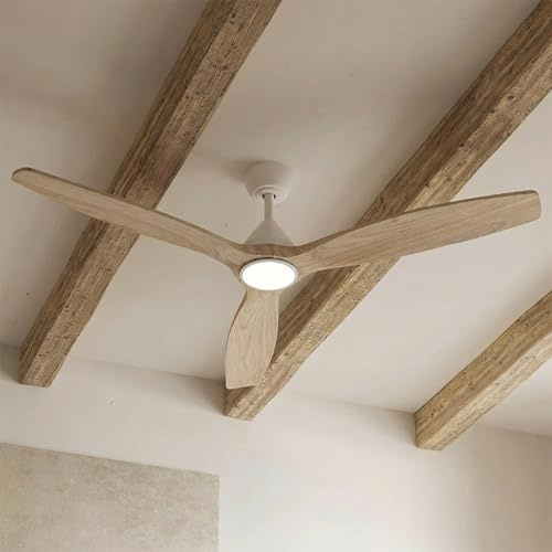 Genérico Dolomiti Ventilador de Techo 132 cm Motor Blanco/Aspas Pino con Luz LED regulable – 3 Aspas Madera, Motor DC, 6 Velocidades + Night Comfort, WiFi (Alexa/Google), Verano/Invierno