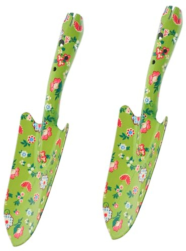 GARIOUANS 2 Palas de Hierro para Jardinería Estampado, Herramienta para Macetas y Trasplante, Tamaño Pequeño y Resistente, Uso en Jardín y Cultivo, Diseño Moderno y Práctico