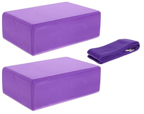 MUELODSIC de Bloques de Yoga con Agarre Cómodo de Espuma Eva Juego de 3 Piezas y Correa de Extensión Ligera para Sesiones de Hot Yoga y Gimnasio