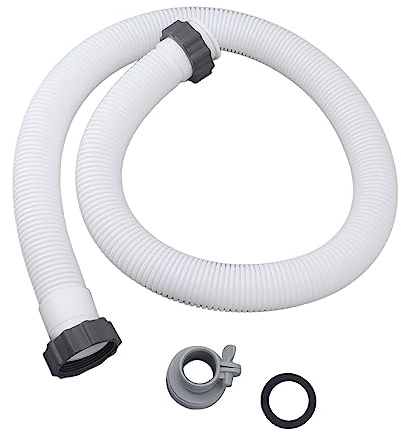 Tissting Poolpumpen Schlauch 1,5 Zoll Durchmesser 59 Zoll Länge mit Adapter - Hochflexibler PVC Schlauch für Filterpumpen, ideale Pool Ersatzleitung