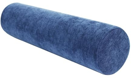 LLIDDAMES Almohada Cervical Cilíndrica 40/50/60/70/90 cm Cojin Cilíndrica del Cuello Espuma de Memoria Cojin Rulo Reposacabezas para Soporte de Cabeza, Cuello, Espalda y piernas(Navy Blue,15cm*90cm)