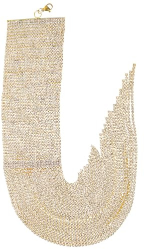 SECFOU Bracciale Avvolgente Strass Scintillanti e Ciondoli a Frange, Braccialetto da Ballo Elegante in Metallo Dorato, Gioielli da Polso e Cavigliera per Feste, Capodanno e Cerimonie