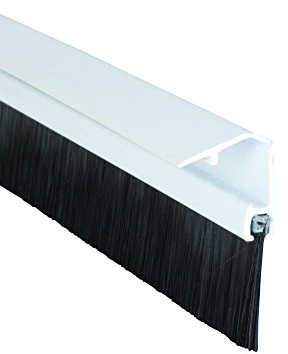 STORMGUARD 02SR0720838W Bottom of The Door Brush Strip Draught excluder 838mm (2'9) White with Cover to CONSEAL Screws, 838 mm