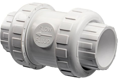 Praher PVC Rückschlagventil 50 mm Weiß - Beidseitige Klebemuffe - Verschraubt - O-Ring Dichtkegel für Pool Sandfilteranlage
