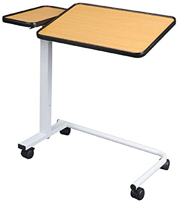 identités, Table de lit, Corfou, 2 Plateaux, Plateau inclinable à 30°, Idéal pour Lit et Fauteuil, Réglable d'une Main, Table À roulettes, roulettes À Freins, Idéal Personnes Alitées, Table Déjeuner