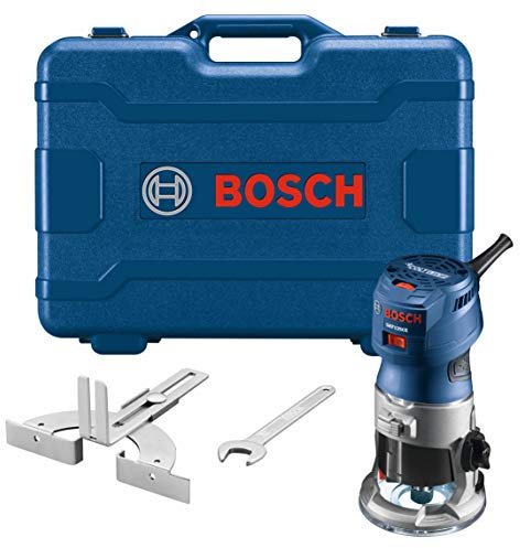 BOSCH GKF125CEK Colt 1,25 PS (max.) Palmfräser-Set mit variabler Geschwindigkeit und Kantenführung
