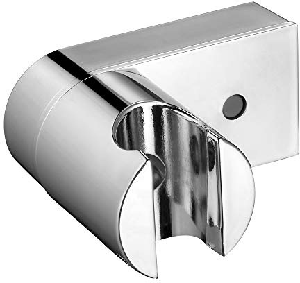 Ibergrif M20403 M20403-Supporto Soffione Doccia Muro in ABS, Porta Doccetta Parete, Cromo, Argento
