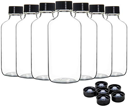 Youngever 16 Pack 120ML Empty Glass Bottles with Lids, Refillable Container for Essential Oils, Vanilla Extract and More, 4 ounce