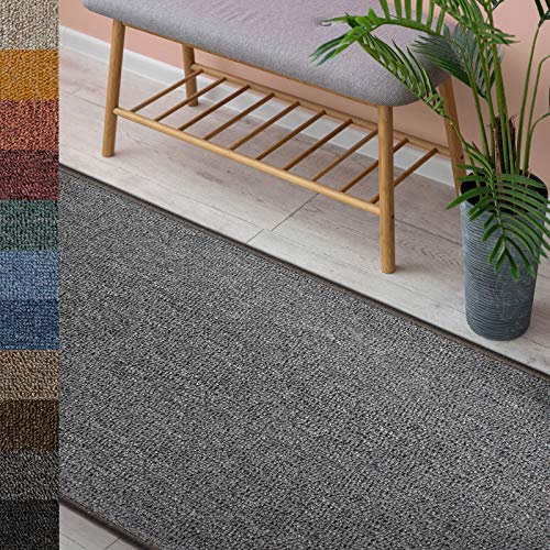 Floordirekt Teppich London | Wohnteppich oder Läufer für Küche, Flur und Wohnraum | Strapazierfähig & pflegeleicht | 11 Farben & viele Größen (200 x 250 cm, Hellgrau 73)