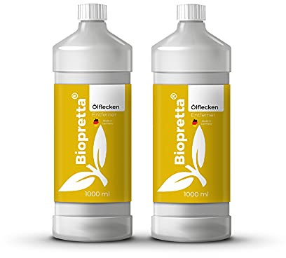 Biopretta Ölflecken Entferner Sparset 2 x 1000 ml Konzentrat gegen Ölflecken aller Art für Pflastersteine, Asphalt u.v.m.