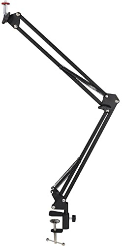 Hama Supporto per braccio articolato, Overhead (treppiede da tavolo con filettatura 1/4, supporto per cellulare, fotocamera, luce ad anello, microfono, tablet, supporto a morsetto fino a 70 cm, collo