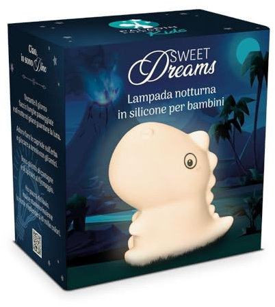 PALADIN PHARMA SpA Sweet Dreams Luce notturna a LED per bambini, in silicone,lampada da comodino, con illuminazione a 7 colori, funzione touch, USB Type-C, luce notturna per la cameretta, ricaricabile