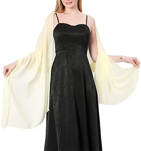 Ladiery Sheer Chiffon Tücher und Wraps für Abendkleider, Damen leichter weicher Schal für Hochzeit Braut Schultertuch