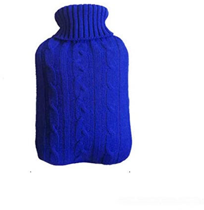 Großer gestrickter Wärmbeutelbezug 2000 ml Warmer kältefester Wärmflaschenbezug für die Wärmeerhaltung für den Winter Hält warm - Marineblau - 2000 ml