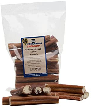 Tiernahrung Schwenner – Ochsenziemer für Hunde – 12cm große Kauartikel - 20 Stck. für langanhaltenden Kauspaß