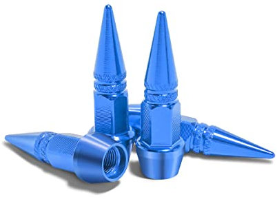 CGEAMDY 4Pcs Ventilkappen Auto für stabilen Reifendruck, Aluminium Schutz vor Staub Autoventil Kappe für Motorrad & Fahrrad Rad & Reifen, Allgemein Autozubehör (Blau)