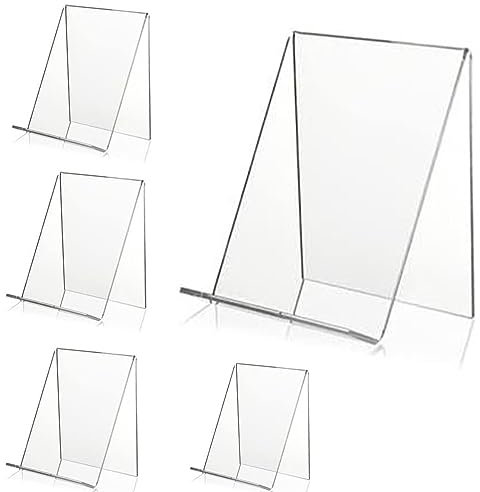 Answaily Buchständer aus Acryl, transparent, multifunktional, für den Schreibtisch, dekoratives Aufbewahrungsregal für Kunstwerke, Bücher, Notizbücher und andere kleine Gegenstände, 5 Stück