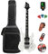 Electric guitar adult beginner entry rock guitar suit professional with guitar bag, picks, cable,tuner,strap and strings. (White)