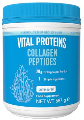 Vital Proteins Collagen Peptides complément alimentaire(Type I, III), Collagène hydrolysé Non Aromatisé, Cheveux, Ongles, Peau, Sans Gluten, Sans colorant ni Conservateur, 20g par portion, 587g