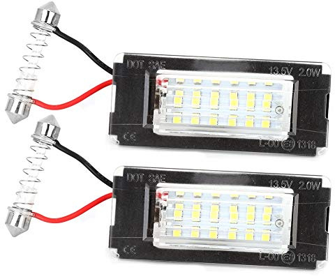 Fydun LED License Lamp, LED License Plate Lights 1 Pair 12V 18 SMD LEDs Number Plate License Panel Lights for MINI R56 R57 R58 R59 2006-2014