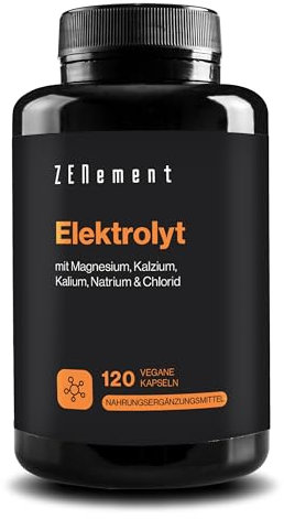 Elektrolyt Komplex, mit Magnesium, Kalzium, Kalium, Natrium & Chlorid - Elektrolytgleichgewicht & Muskelfunktion - Keto Ernährung - elektrolyte ohne zucker, vegan, glutenfrei - Zenement