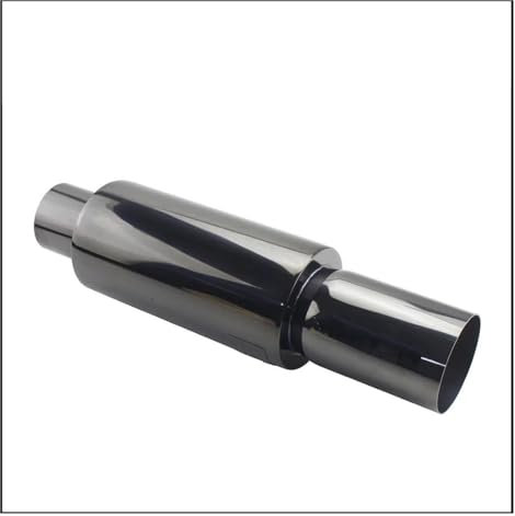 Schalldämpfer Universelle Auto-Auspuffrohr-Schalldämpfer, Heck-Racing-Schalldämpfer, 22,5 Bis 3 Blau-silberne Edelstahl-Auspuffanlagen Endrohr(Titanium 57MM)
