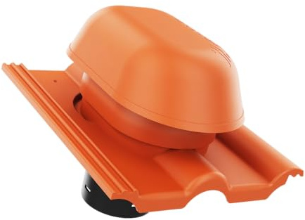 KRONO-PLAST Sanitär-Entlüftungskamin 125 für Tondachziegel Creaton Heidelberg Doppelrömer Dachziegel (ziegel rot)
