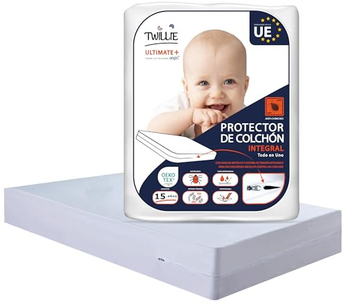 Twillie – Kompletter Matratzenschutz 70x140x15 cm | überlegene Qualität | 100% Wasserdicht, Atmungsaktiv | Anti-Bettwanzen & Milben | Oeko-TEX® zert. | AEGIS®-Behandlung