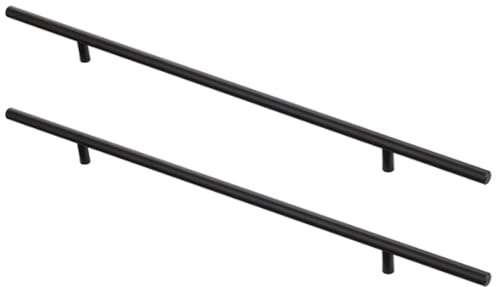 JIALUO0318 Türgriff Aluminiumlegierung Möbelgriffe Knöpfe Schrankgriffe Schubladengriff Küchengriffe Schwarz 2 Stück (Länge 1000mm)