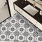 Alwayspon Vinyl Flooring, Black and White Self Adhesive Stick on Floor Tiles Transfer for Bathroom Kitchen, Splashback, Peel and Stick Vinyl Flooring Tiles Sticker, 12PcsX20cm/8inch