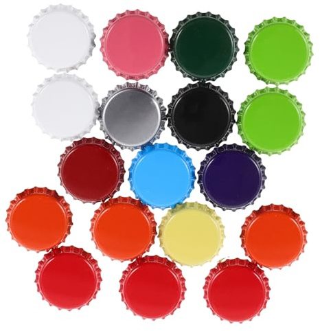 NUOBESTY 60 Tapas de Botellas de Metal para Manualidades Diy, Doble Cara, Hierro Resistente y Fiable, Ideales para Decoración de Pared y Proyectos Creativos en Casa