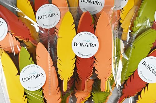 100 Large 6-Inch Cardstock Feather Cutouts – FALL COLORS & CUSTOM COLORS AVAILABLE – Perfect for Thanksgiving, Classroom Decor, Kids' Crafts & School Decorations
