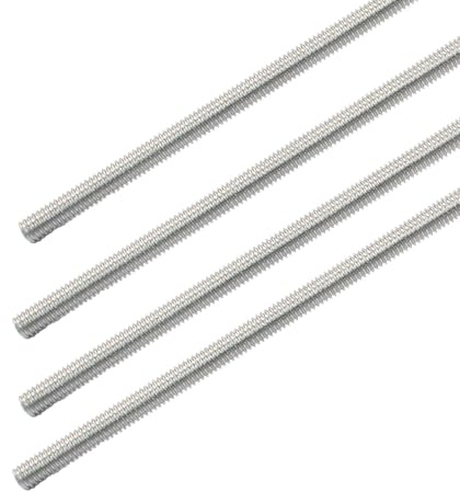 Cjueiom Lot de 4 tiges entièrement filetées M4 x 400 mm, tiges filetées à droite en acier inoxydable 304, goujons entièrement filetés pour boulons d'ancrage, pinces, cintres et boulons en U