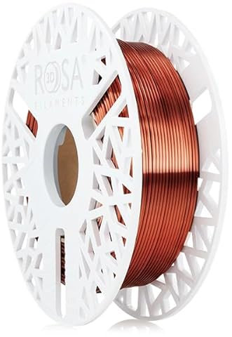 ROSA3D PLA Silk Filament 1.75 mm für 3D Drucker | Druckmaterialien Leicht Glänzend Bioabbaubar PLA 3D Drucker Filament | 3D Printing Materials | Kupfer Spule 0,5 kg