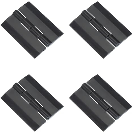 sourcing map Lot de 4 charnières en plastique noir - 45 x 35 mm - Charnière pliante transparente pour piano continu - Charnière pliable pour armoire, travaux manuels, meubles