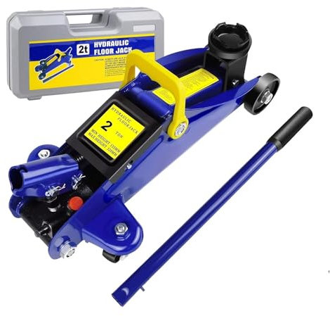 Wagenheber hebebühne Auto 2 Tonnen hydraulischer Wagenheber aus Stahl, Flache Hubhöhe 135–320 mm, 360°-Räder, Achsständer für Autoheber