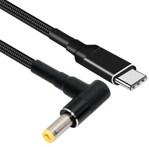 CY Cable 100W Type C USB-C Input to 20V DC 5.5 * 2.5mm Output Power 20V 5A 65W PD Charge Cable Compatible with Laptop