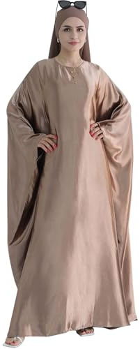 Abaya Muslim Kleid Frauen Satin Gebet Kleid Fledermaus Langarm Naher Osten Arabische Robe mit Hijab