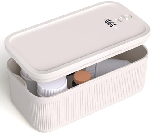 JOSTART Kleine abschließbare Aufbewahrungsbox mit Zahlencode, tragbare abschließbare Medikamentenbox, BPA-frei, Telefontresor für Zuhause, Kühlschrank, Büro, Reisen