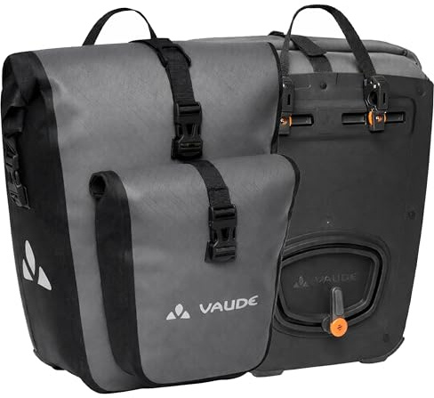 VAUDE Fahrradtaschen für Gepäckträger Aqua Back Plus, 2 x Hinterradtaschen wasserdicht, 51 L Volumen, Gepäckträgertasche, einfache Befestigung – Made in Germany (Lava, Einheitsgröße, Single)
