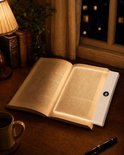 Acual Leselampe Buch, Buchlampe Tragbare, Leselicht mit 3 Farben & Timer