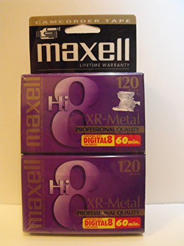 2PK 120MIN HI8 XR-METAL VIDEO TAPE F/ HI8 and DIGITAL8 CAMCORDERS