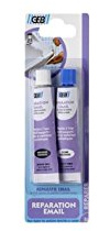 GEB Pâte de réparation émail bi-composant 2 x 20g avec résine et durcisseur pour porcelaine, faïence, grès
