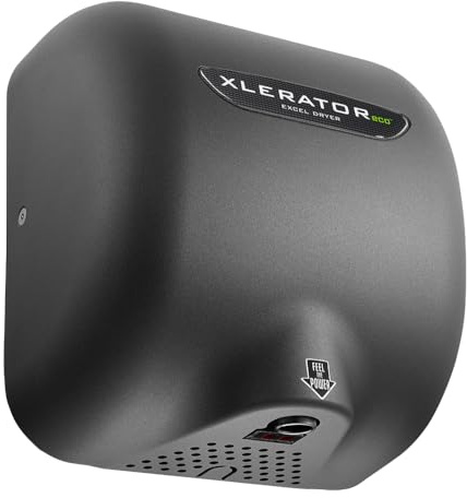 Excel Hand Dryer XLERATOR XL-GR-ECO Automatic, Surface-Mounted, Cast Cover, Textured Graphite Epoxy Paint, 110-120 Volt Standard Nozzle