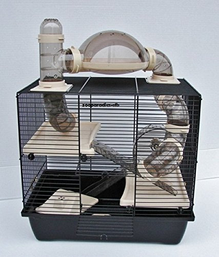 Interzoo Nagerkäfig,Hamsterkäfig,Zwerghamsterkäfig, Rocky,Teddy Lux,Hamster,Maus,Nager,Käfig,Mäusekäfig incl. Röhrensystem in beige