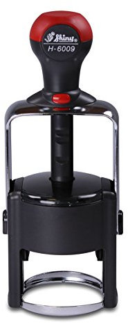 Runder Stempel Shiny H-6009 mit eigenem Text, Logo oder Motiv personalisieren - Stativstempel mit Ø 45 mm selbst gestalten - Siegelstempel