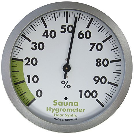 TFA Dostmann Analoges Sauna-Hygrometer, hitzebeständig, zum Messen der Luftfeuchtigkeit, L 120 x B 37 x H 120 mm, Weiß