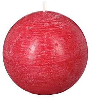 Atmosphera - Bougie boule rustique - rouge - 445g