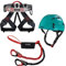 ALPIDEX Kletterhelm Klettergurt + Stubai Klettersteigset Basic 3.0, Farbe:Turquoise Green, Größe:Gurt - Universalgröße/red Pepper